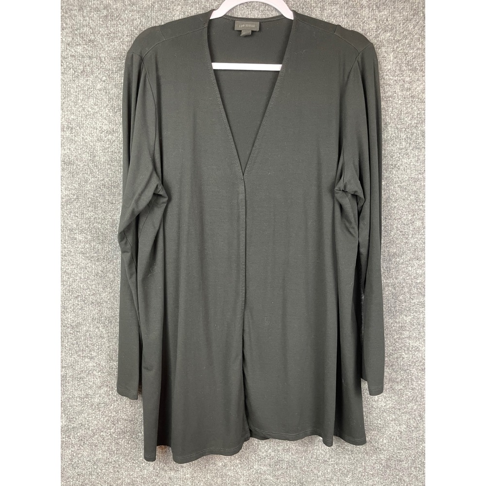 J. Jill Wearever Cardigan Women XL Black Excellent Long Sleeve V-Neck Layer